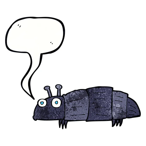 Cartoon bug with speech bubble — Stock Vector