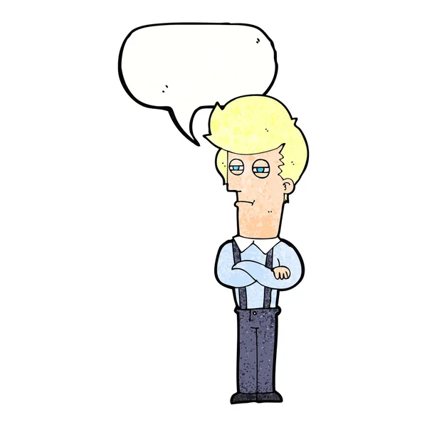 Karikatur nervt Mann mit Sprechblase — Stockvektor