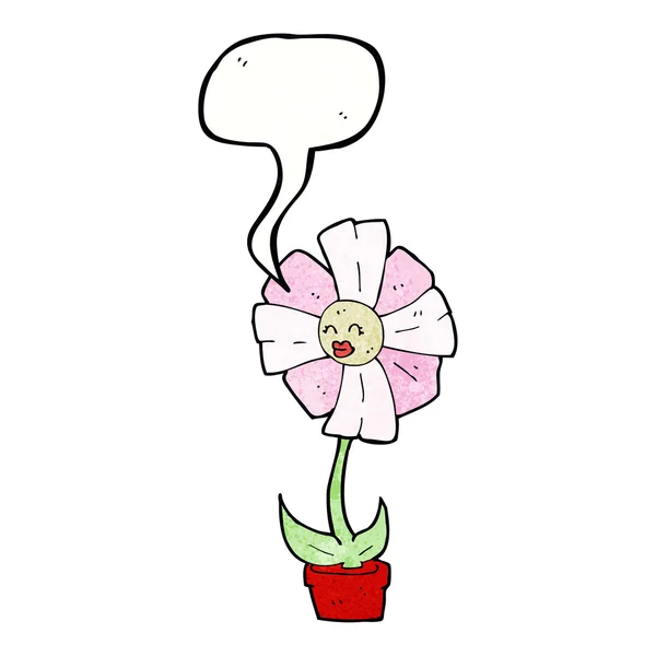 Мультяшный цветок с пузырьком речи — стоковый вектор