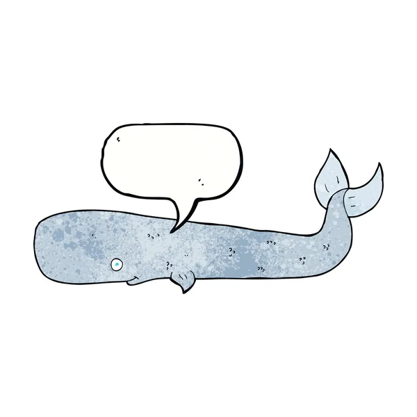 Cartoon whale with speech bubble — Stock Vector