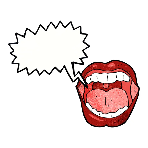 Cartoon mouth with speech bubble — Stock Vector