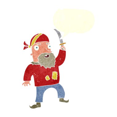 Konuşma balonlu karikatür korsanı