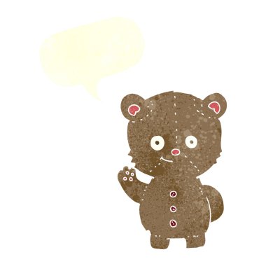 Konuşma baloncuklu çizgi film ayısı