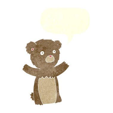 Konuşma baloncuklu çizgi film ayısı