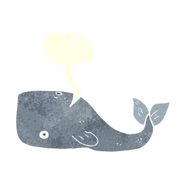 Konuşma balonlu çizgi film balinası