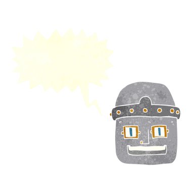 çizgi film robot kafa ile konuşma balonu