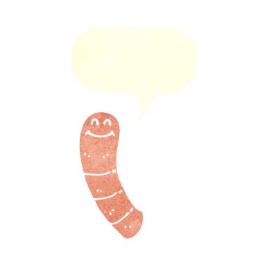 Konuşma baloncuklu çizgi film solucanı