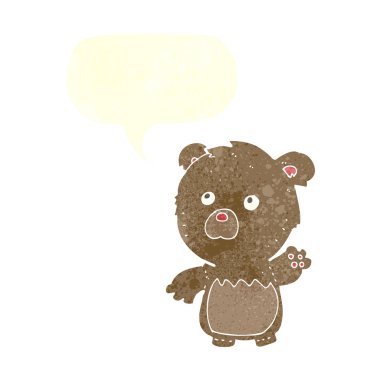 Konuşma baloncuklu çizgi film ayısı