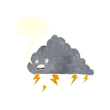 Konuşma baloncuklu karikatür bulutu