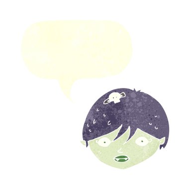 çizgi film vampir yüz ile konuşma balonu