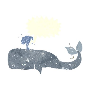 Konuşma balonlu çizgi film balinası