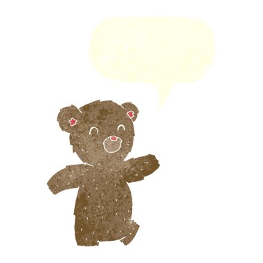 Konuşma baloncuklu çizgi film ayısı