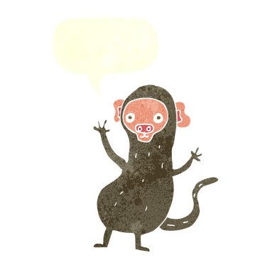 Konuşma baloncuklu çizgi maymun