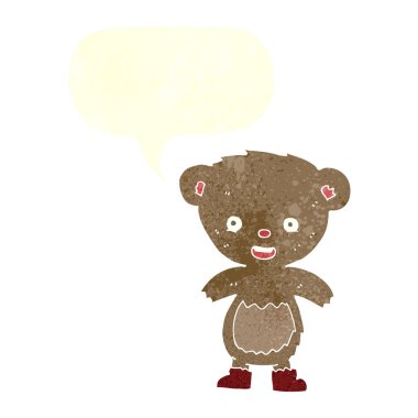 Konuşma baloncuklu çizgi film ayısı