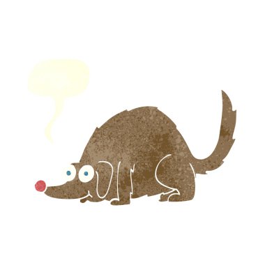 çizgi film mutlu köpek konuşma balonu ile