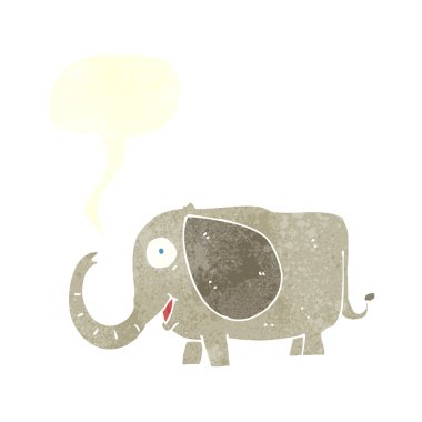 Konuşma baloncuklu bebek fil.