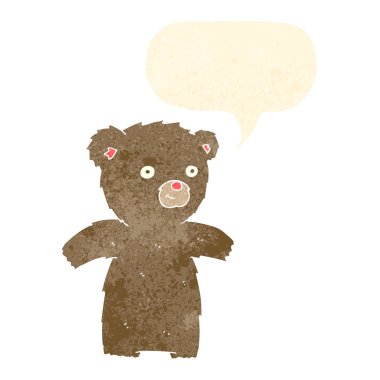 Konuşma baloncuklu çizgi film ayısı