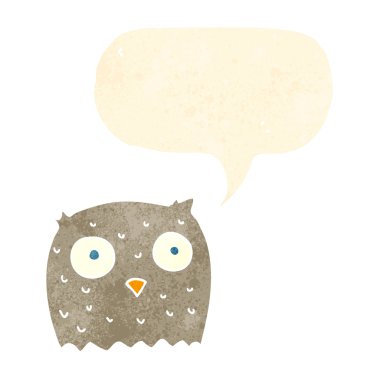 Konuşma baloncuklu çizgi film baykuşu