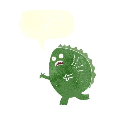 Konuşma baloncuklu çizgi film canavarı