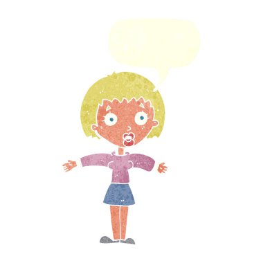 çizgi film şok kadınla konuşma balonu