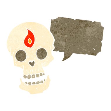 Konuşma baloncuklu mistik kafatası