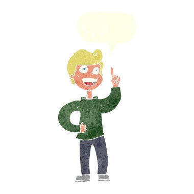 çizgi film çocuk konuşma balonu ile harika fikir