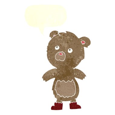 Konuşma baloncuklu çizgi film ayısı