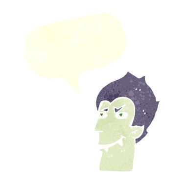 çizgi film vampir yüz ile konuşma balonu