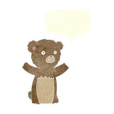 Konuşma baloncuklu çizgi film ayısı