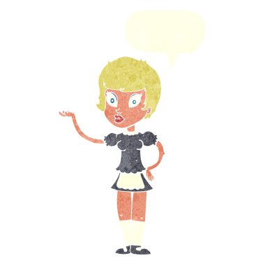 Konuşma balonu olan çizgi film garsonu.