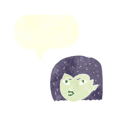 çizgi film vampir yüz ile konuşma balonu