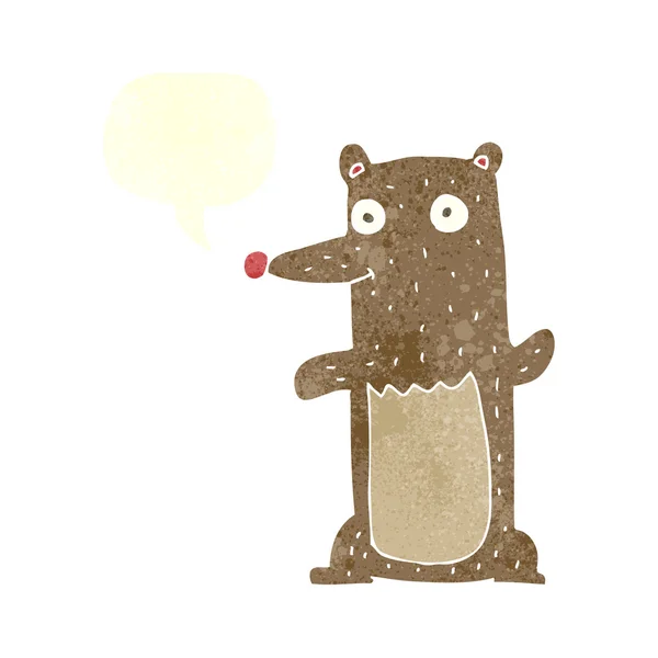Смешной мультяшный медведь с пузырьком речи — стоковый вектор