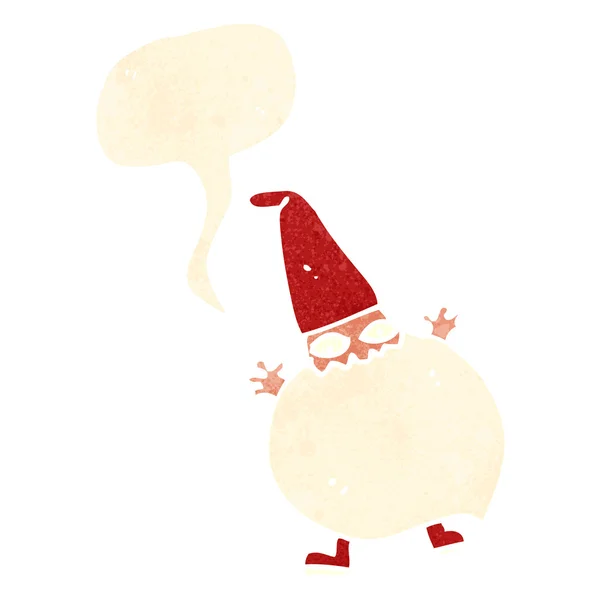 Cartoon tiny santa with speech bubble — Stock Vector