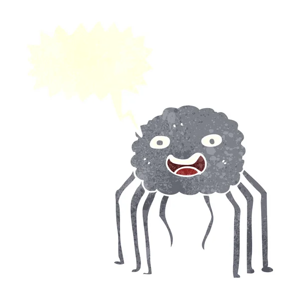 スピーチバブルを持つ漫画のクモ — ストックベクタ