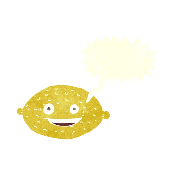 Мультяшный лимон с пузырьком речи — стоковый вектор
