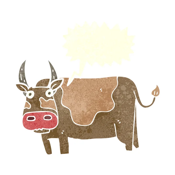 Kreslený býk s bublinou řeči — Stockový vektor