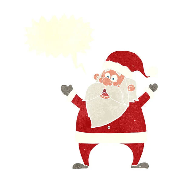 Wesoły Santa kreskówka z bańki mowy — Wektor stockowy