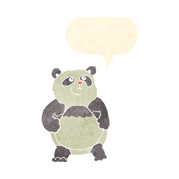 Kreslená panda s bublinou řeči — Stockový vektor