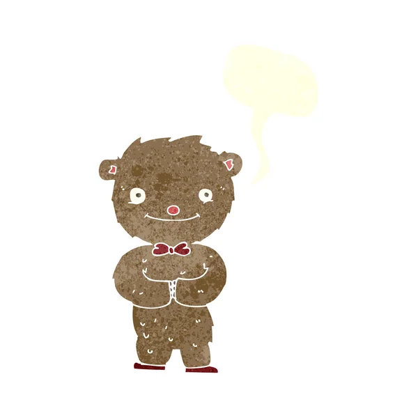 Cartoon-Teddybär mit Sprechblase — Stockvektor