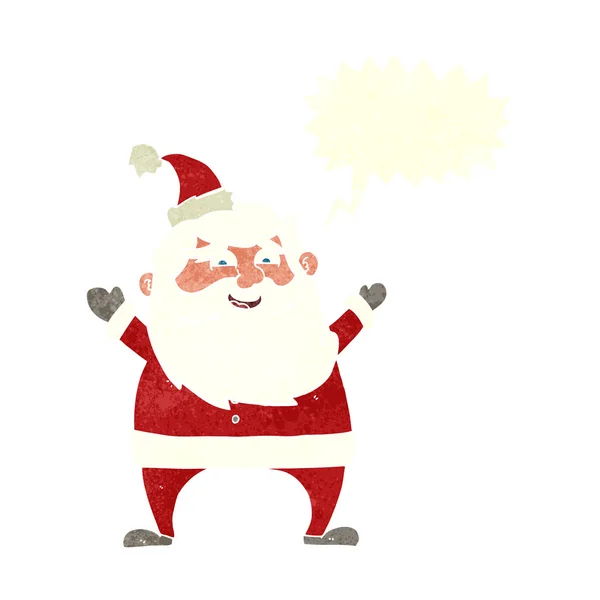 Joyeux santa dessin animé avec bulle de parole — Image vectorielle