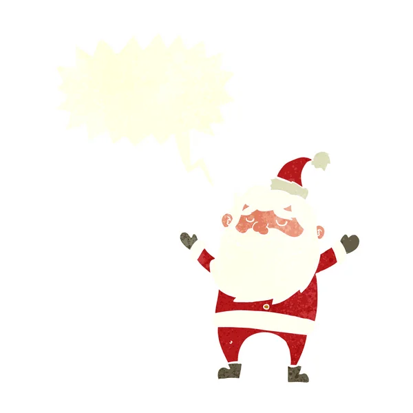 Desenho animado feliz santa claus com bolha de fala — Vetor de Stock