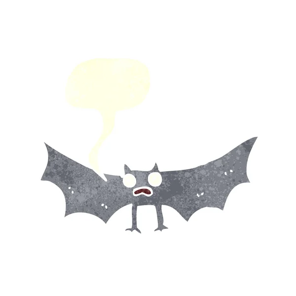 Cartoon bat with speech bubble — Stock Vector