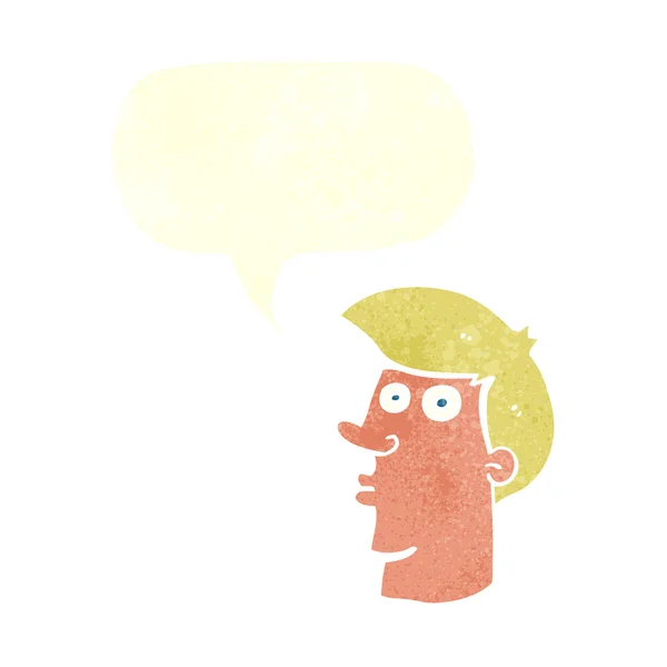 Cartoon verward man met tekstballon — Stockvector