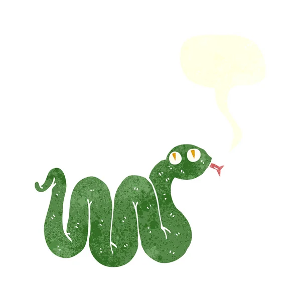 Funny cartoon snake with speech bubble — Stock Vector