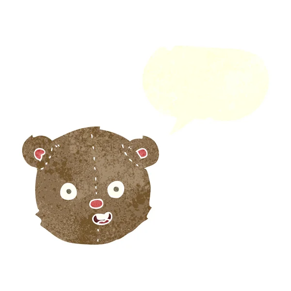 Cartoon teddy bear huvud med pratbubblan — Stock vektor