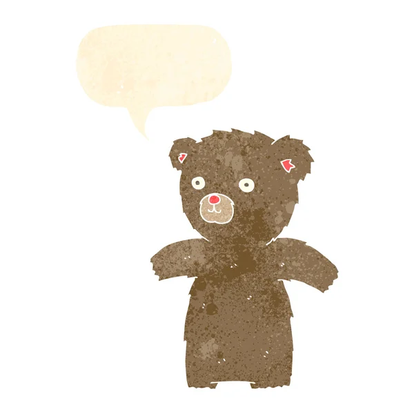 Schattig cartoon teddy beer met spraakbel — Stockvector