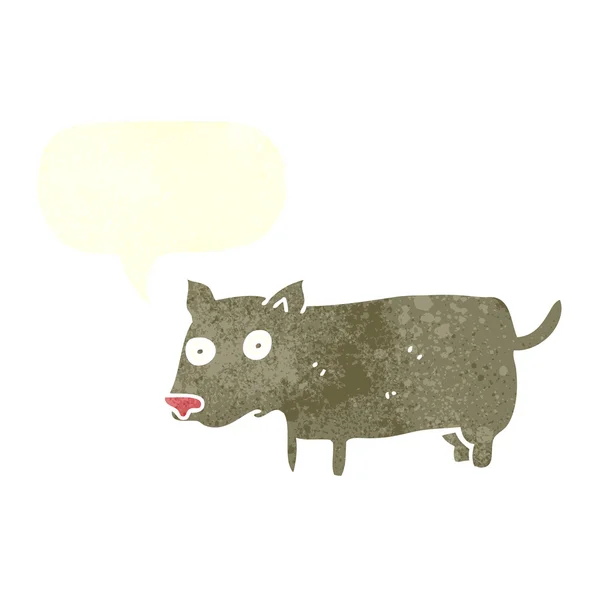 Dessin animé petit chien avec bulle de parole — Image vectorielle