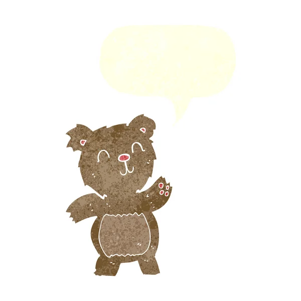 Καρτούν αρκουδάκι με φούσκα ομιλία — Διανυσματικό Αρχείο
