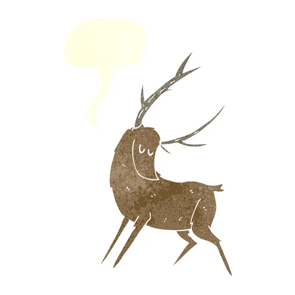 Kreslený jelen s bublinou řeči — Stockový vektor