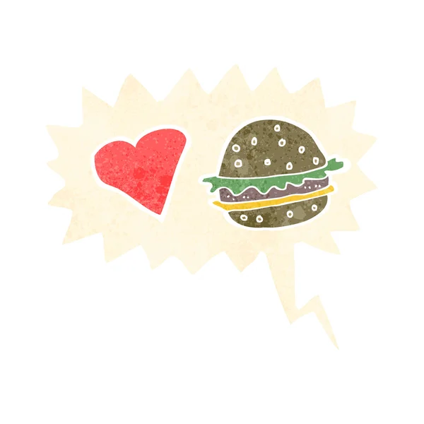 Гамбургер с речевым пузырём — стоковый вектор